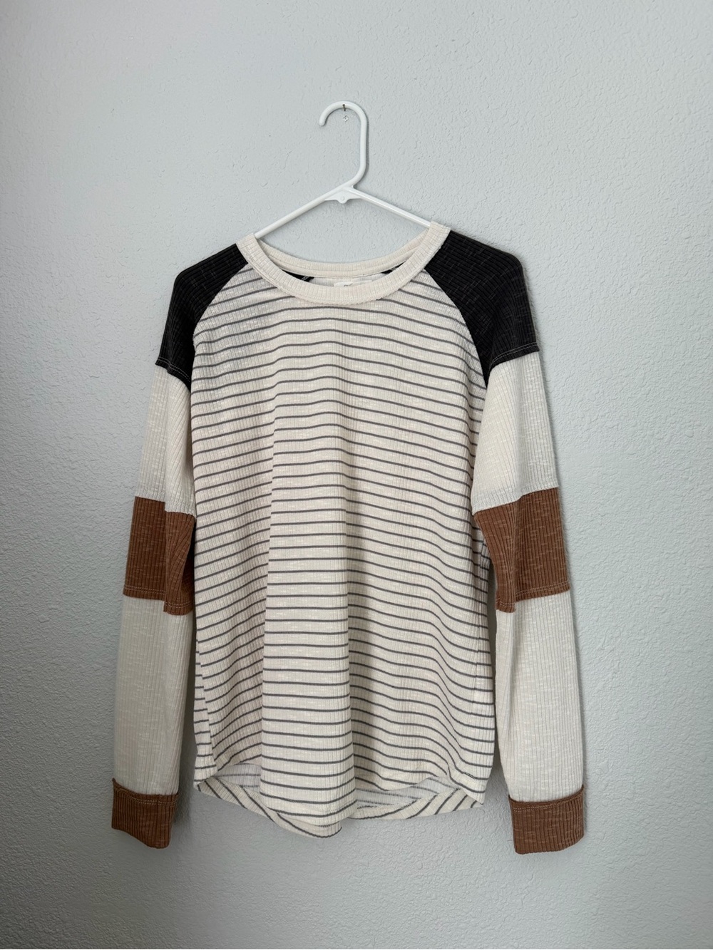 Maurices Striped Contrast Raglan Long Sleeve | New with Tag